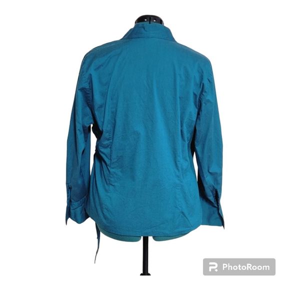 Lane Bryant Teal Wrap Blouse - Picture 2 of 6